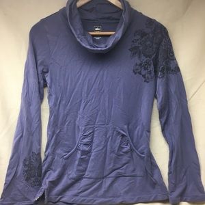REI Womens sz S Cowl Neck Pullover Sweater stretch